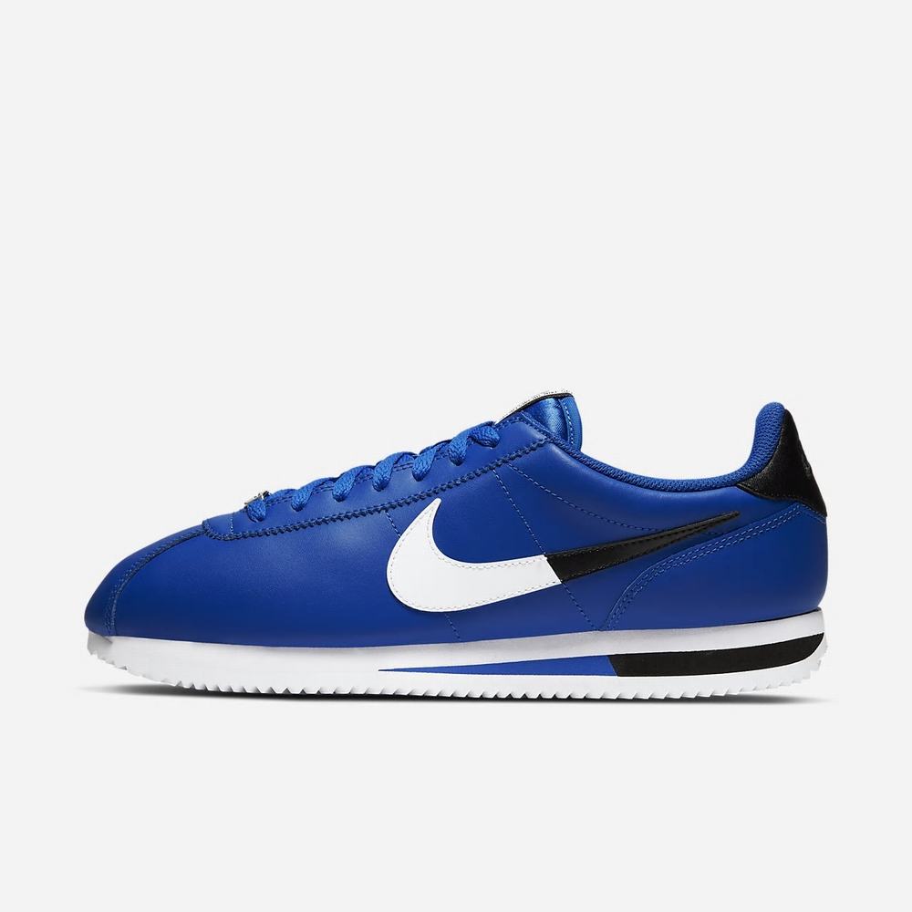 Sneakers Nike Cortez Basic SE Bleu 0863-297 Game Royal/Black/White/White Homme | MHN-25898279